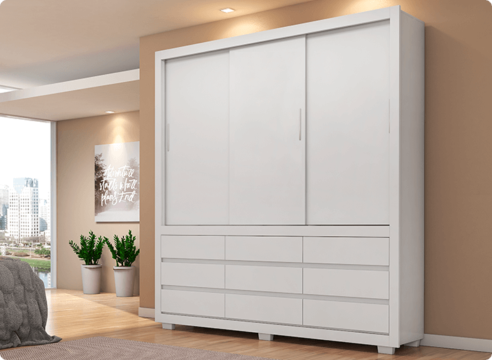 Guarda Roupa de Casal Detroit Demóbile Móveis 1 Detroit GR 39290 Demóbile Móveis