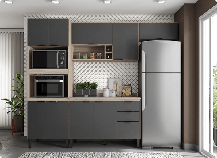 Cozinha Firenze Composição 03 Demóbile Móveis 1 FIRENZE COMPOSICOES FI0003 Demóbile Móveis