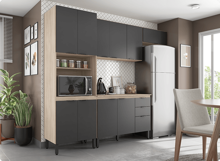 Cozinha Firenze Composição 04 Demóbile Móveis 1 FIRENZE COMPOSICOES FI0004 Demóbile Móveis