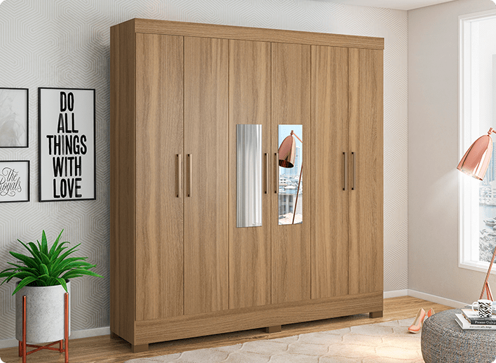 Guarda Roupa de Casal Prático Demóbile Móveis 10 Pratico GR 63020 min Demóbile Móveis