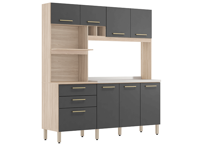 Hera Kit Coz. Compacta 8P 2G p/ pia Demóbile Móveis 3 HERA KIT COZINHA COMPACTA 08 PORTAS 02 GAV PARA PIA 97211 1 Demóbile Móveis