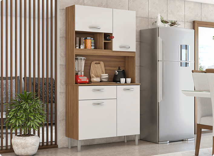 Kit Cozinha Malta 4 Portas e 1 Gaveta Demóbile Móveis 4 MALTA KIT COZINHA 04 PORTAS 01 GAV 91401 Demóbile Móveis