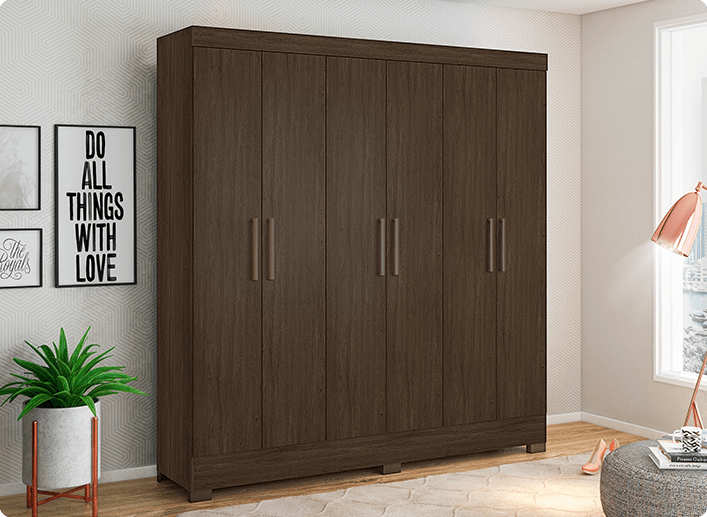 Guarda Roupa de Casal Prático Demóbile Móveis 4 Pratico GR 63020 min Demóbile Móveis