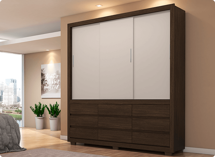 Guarda Roupa de Casal Detroit Demóbile Móveis 5 Detroit GR 39290 Demóbile Móveis