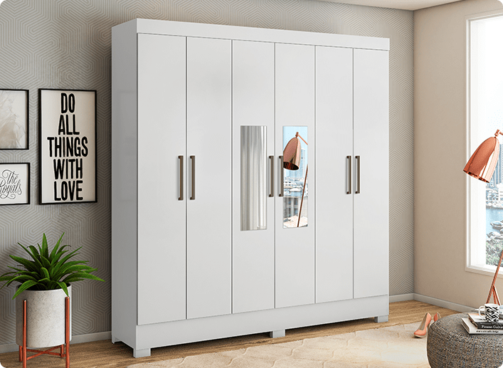 Guarda Roupa de Casal Prático Demóbile Móveis 9 Pratico GR 63020 min Demóbile Móveis