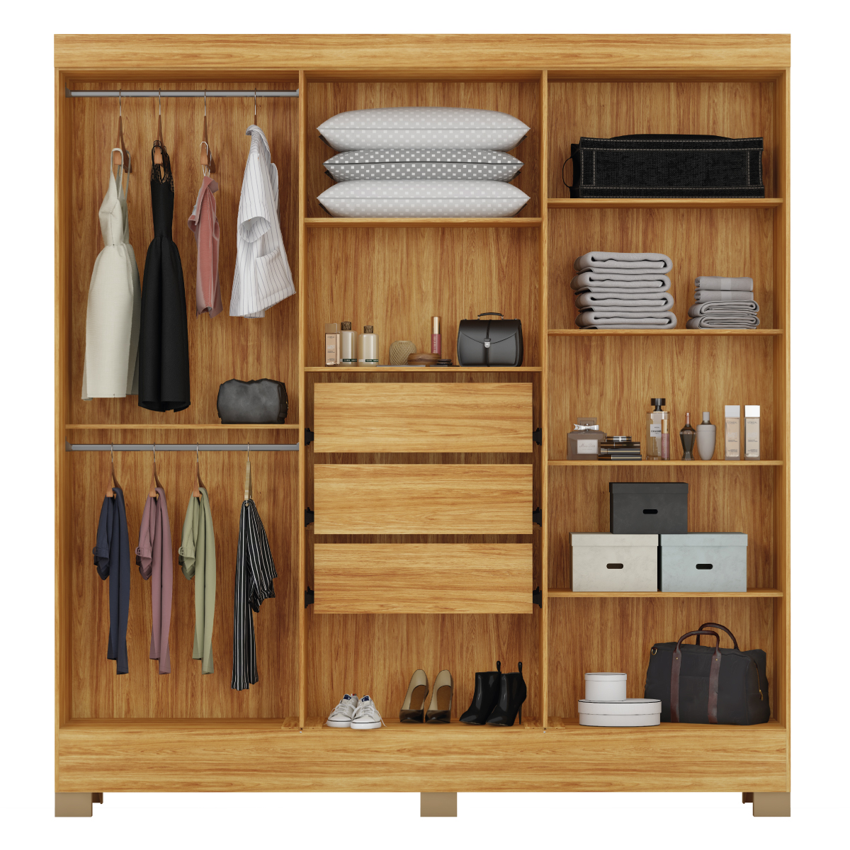 Guarda-Roupa Casal Prático Demóbile Móveis ABERTO 28 Demóbile Móveis