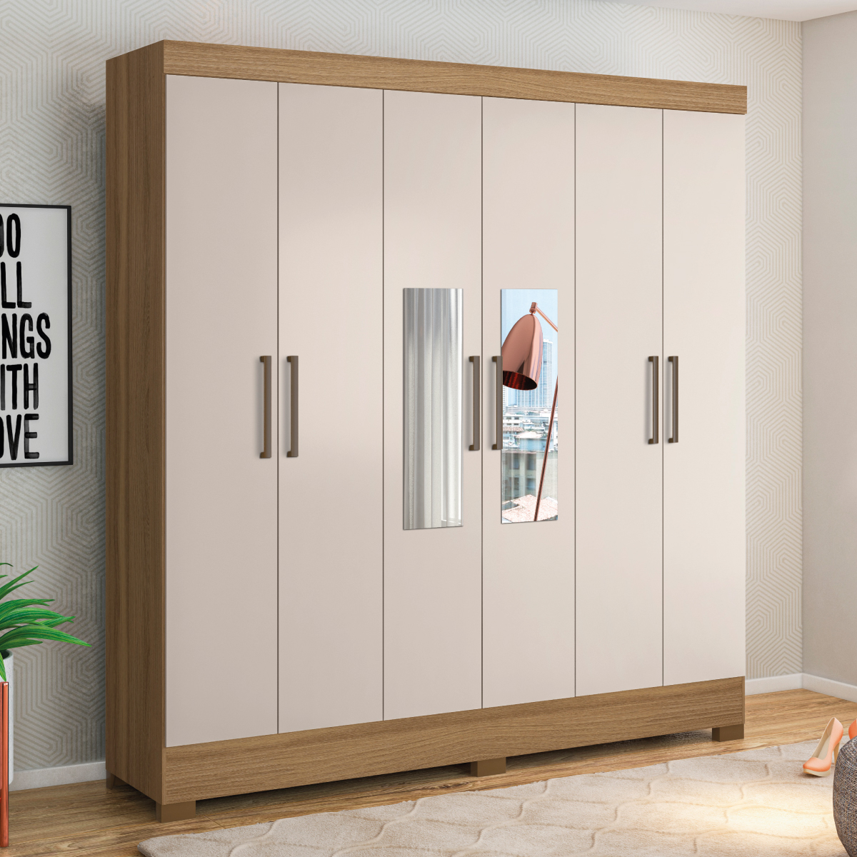 Guarda-Roupa Casal Prático Demóbile Móveis AMBIENTE 36 Demóbile Móveis