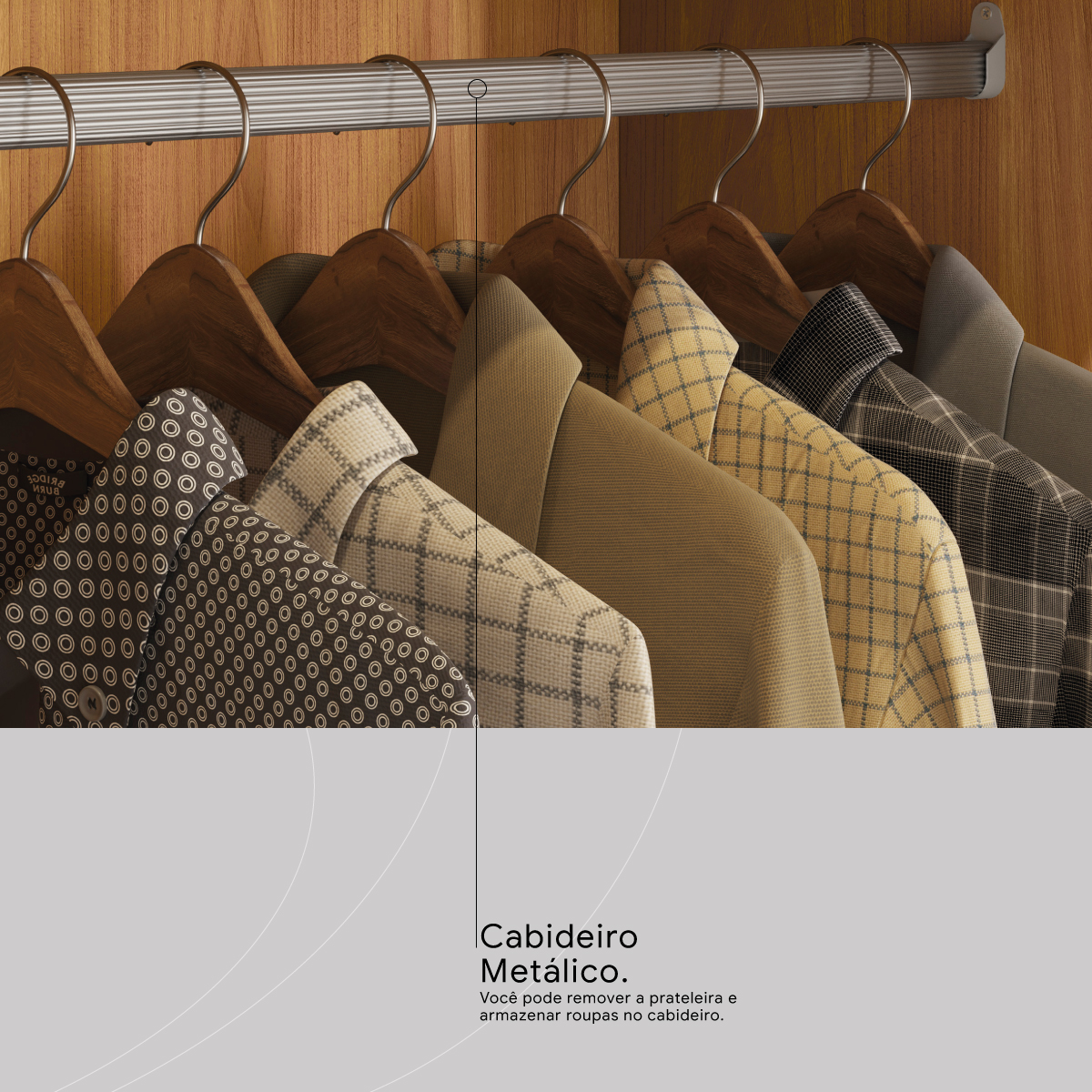 Cômoda Flora Demóbile Móveis CABIDEIRO METALICO 6 Demóbile Móveis