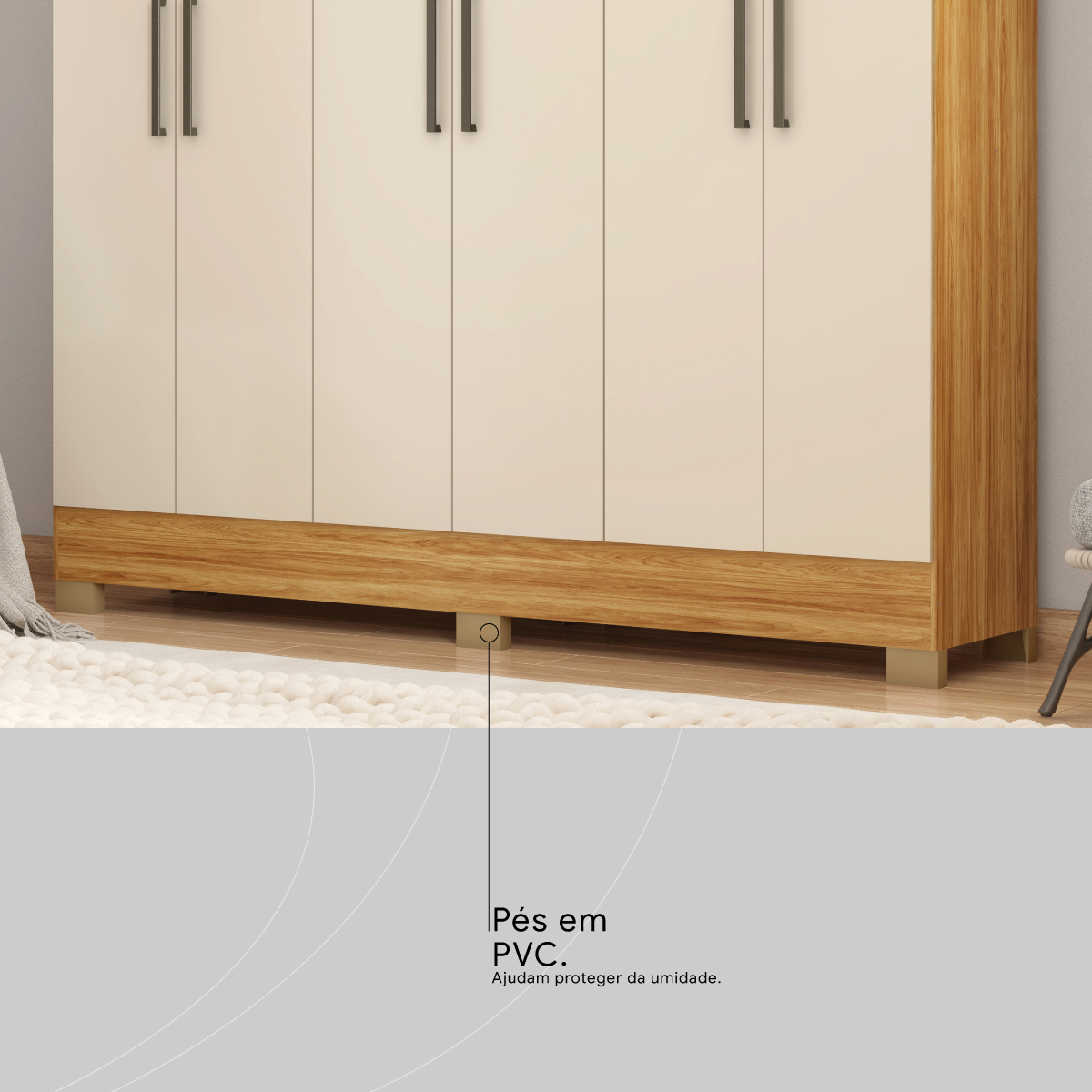 Guarda-Roupa Casal Prático Demóbile Móveis PES EM PVC 10 Demóbile Móveis