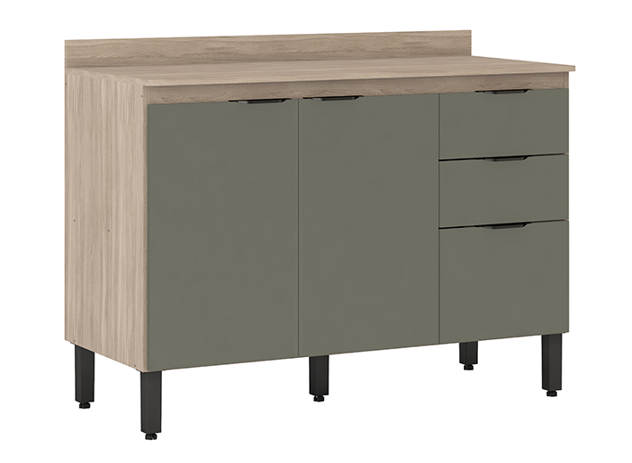 Balcão Firenze para Pia 120 cm Demóbile Móveis Perspectiva Balcao 120 Avena Menta Demóbile Móveis