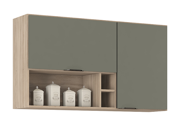 Armário Aéreo Firenze 2p 120 cm Demóbile Móveis Perspectiva Nicho Avena Menta Demóbile Móveis