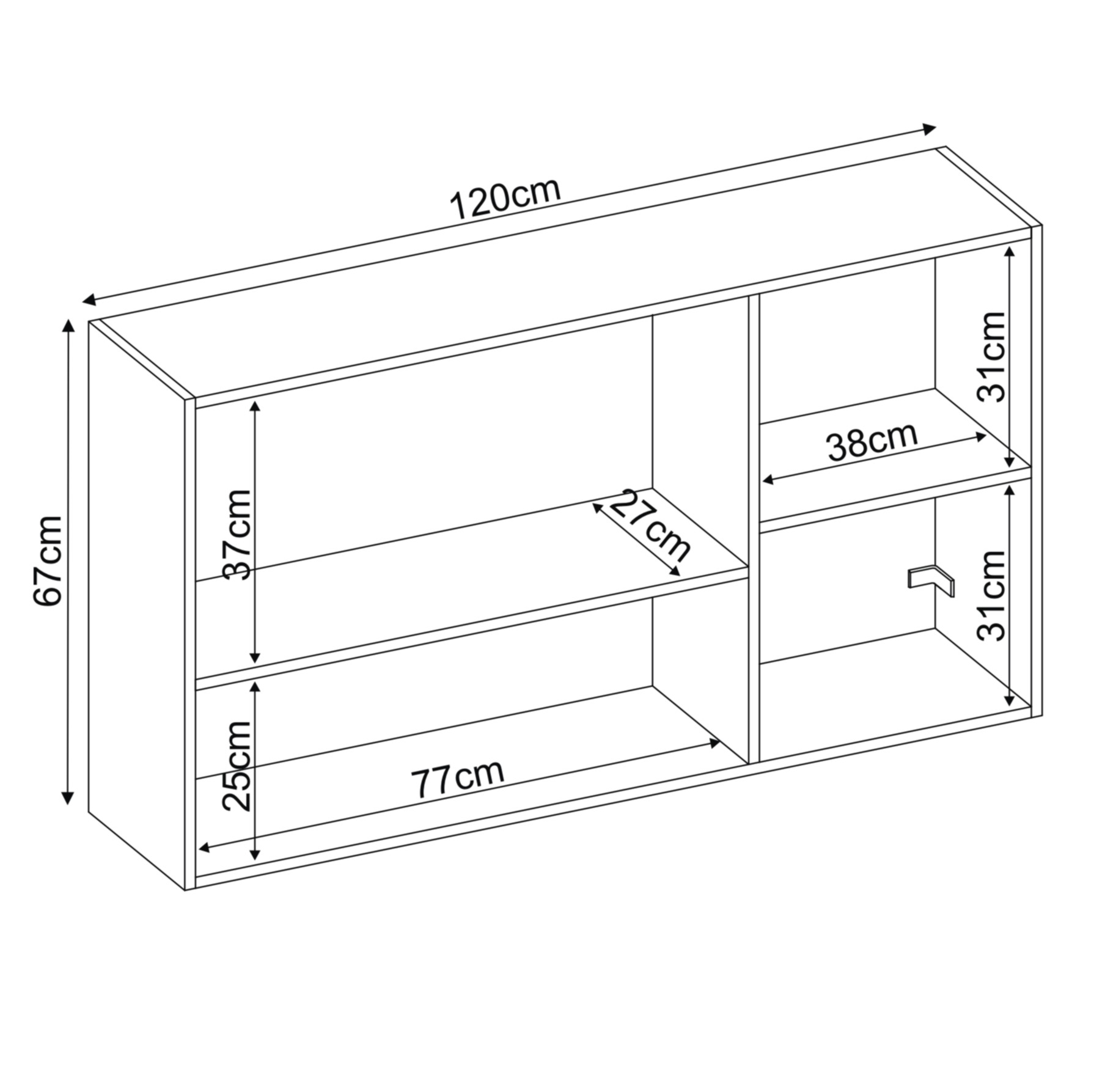 Armário Aéreo Firenze 3p 120 cm Demóbile Móveis 94331 AEREO 120CM 3P FIRENZE Demóbile Móveis