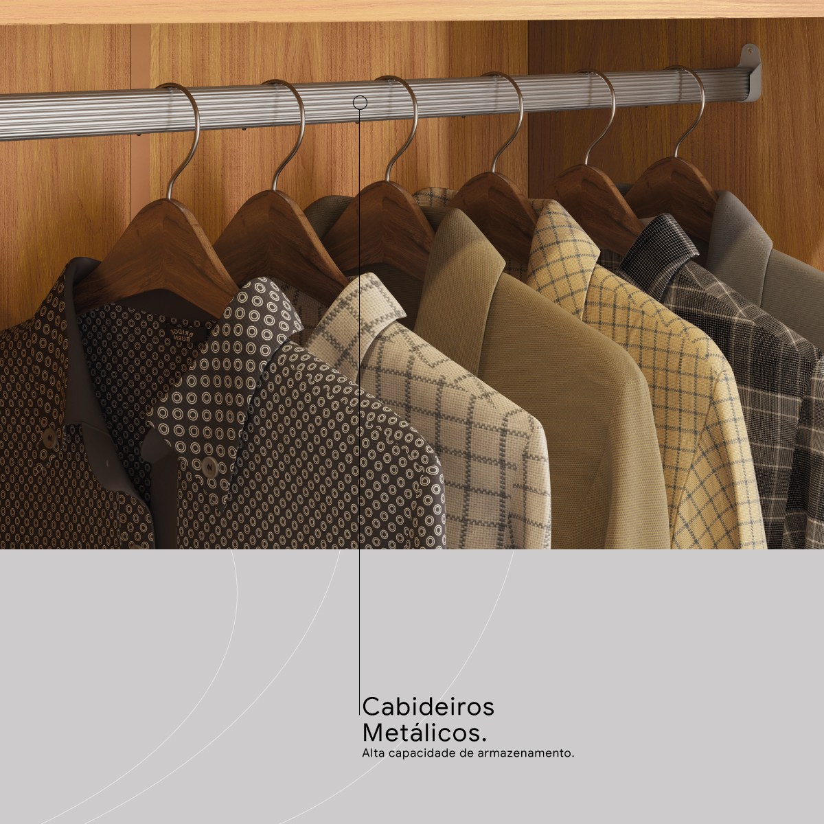 Guarda-Roupa Verso Demóbile Móveis CABIDEIRO METALICO Demóbile Móveis