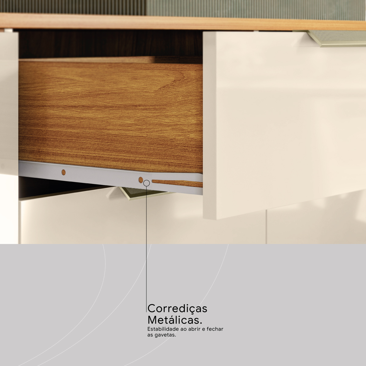 Kit Cozinha Pitaya Demóbile Móveis CORREDICAS METALICAS 4 Demóbile Móveis