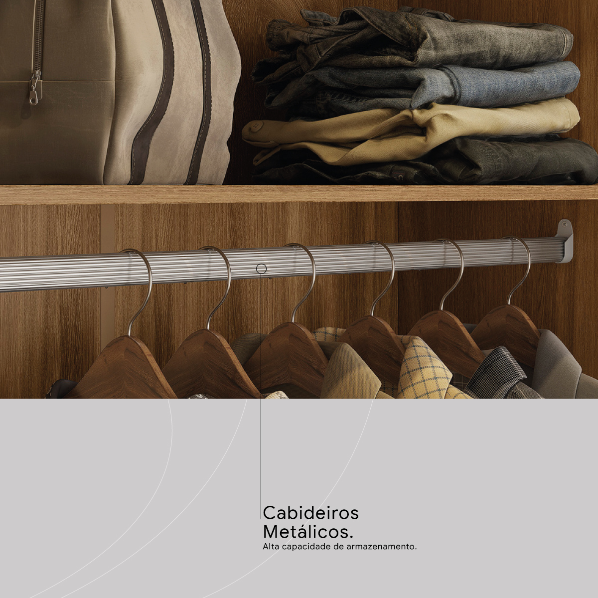 Guarda-Roupa Casal Venice Demóbile Móveis CABIDEIRO METALICO 1 Demóbile Móveis