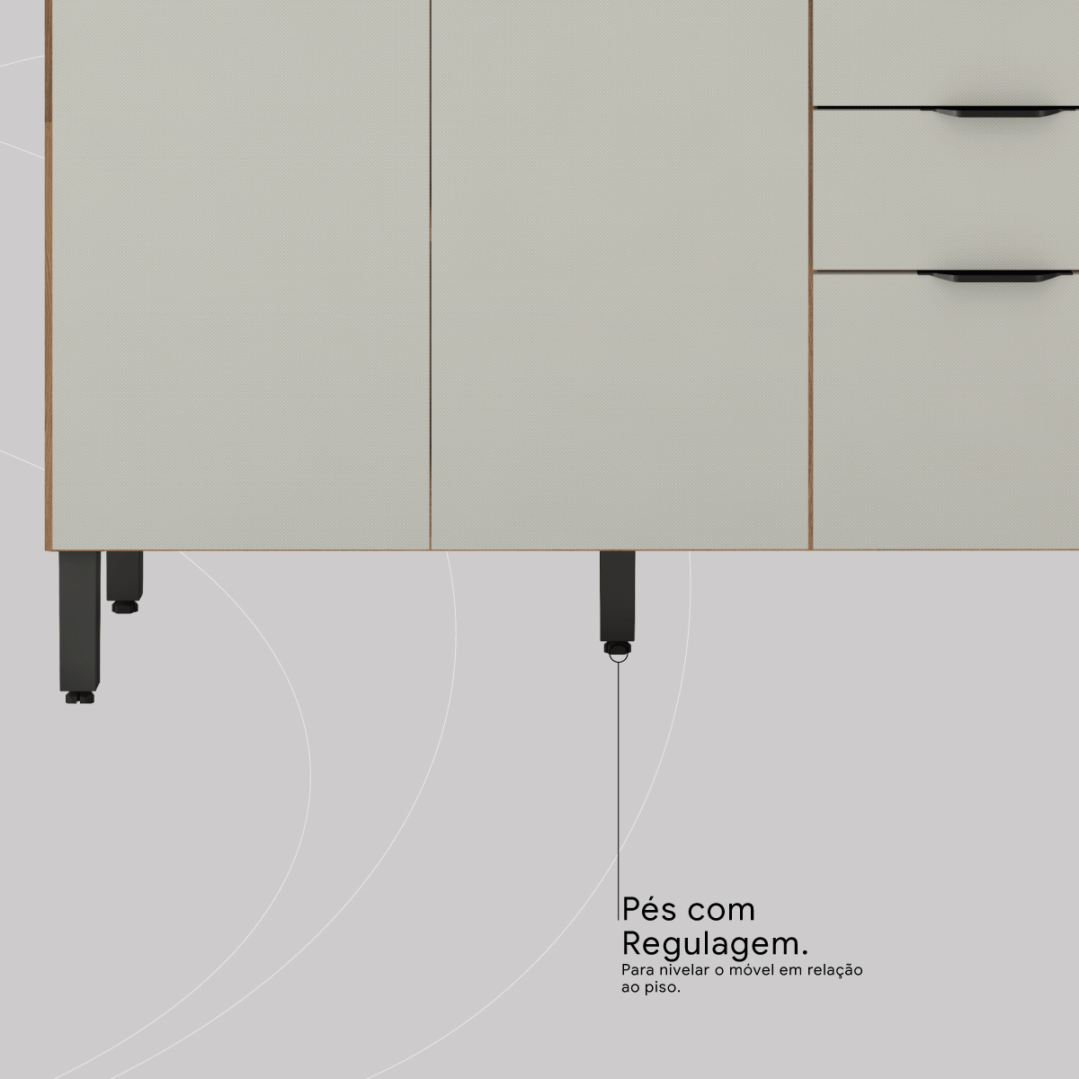 Balcão Cozinha Firenze Demóbile Móveis PES COM REGULAGEM 1 Demóbile Móveis