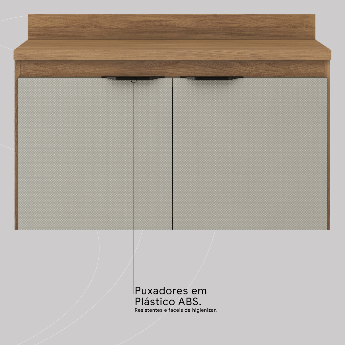 Balcão Cozinha Firenze Demóbile Móveis PUXADORES EM PLASTICO ABS 3 Demóbile Móveis