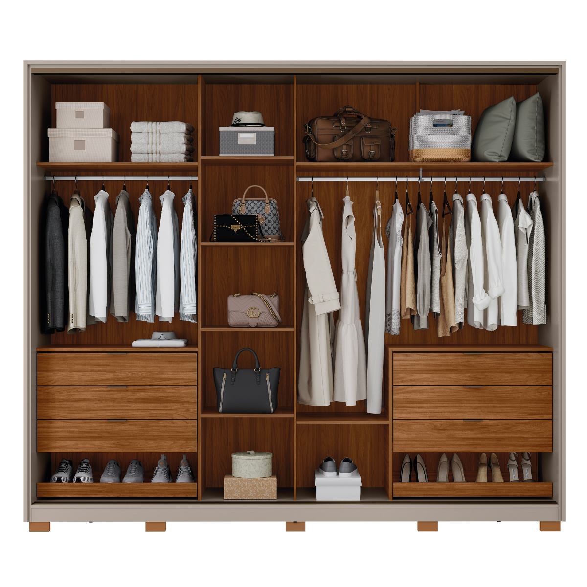 Guarda-Roupa Casal Authentic Demóbile Móveis ABERTO 1 Demóbile Móveis
