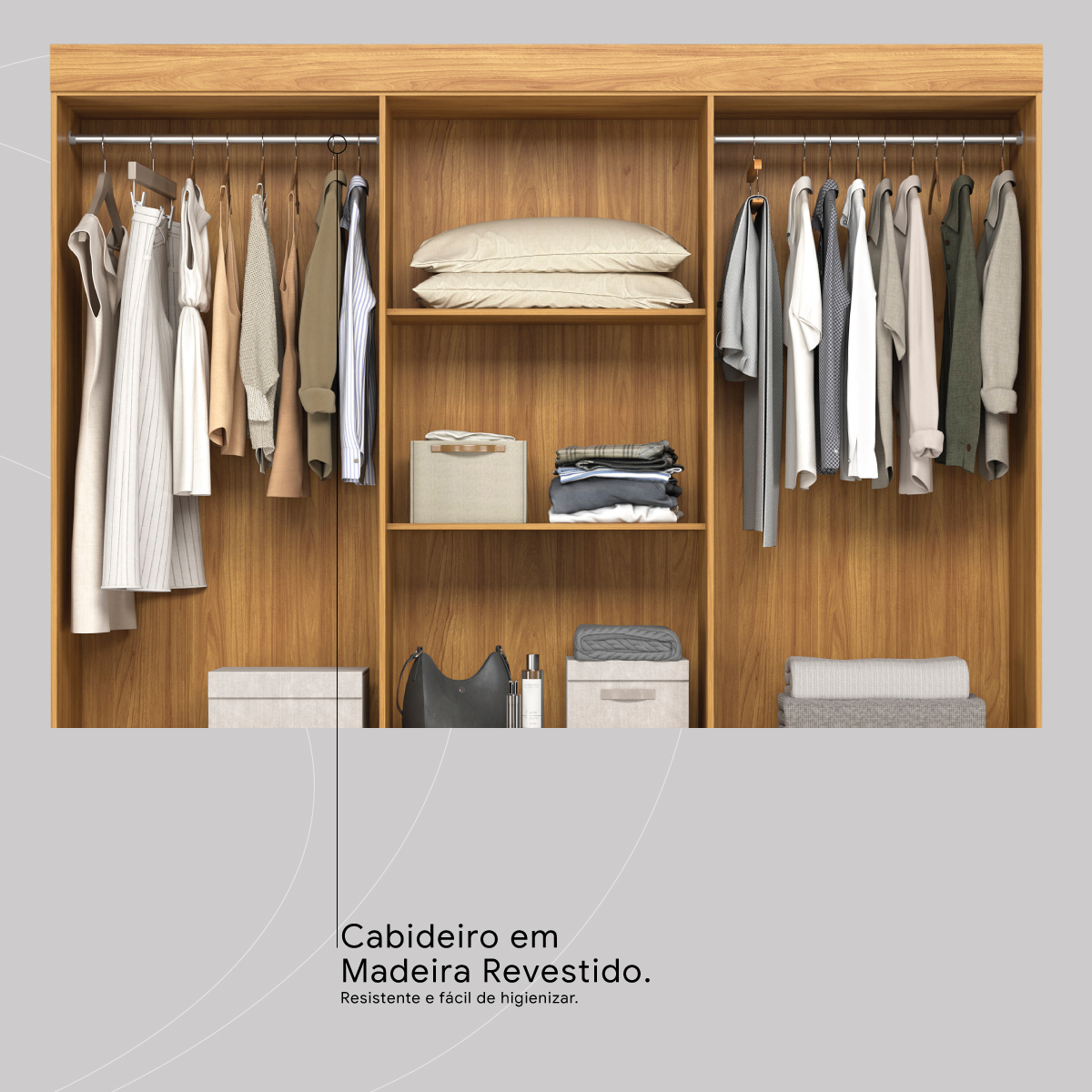 CABIDEIRO EM MADEIRA Demóbile Móveis