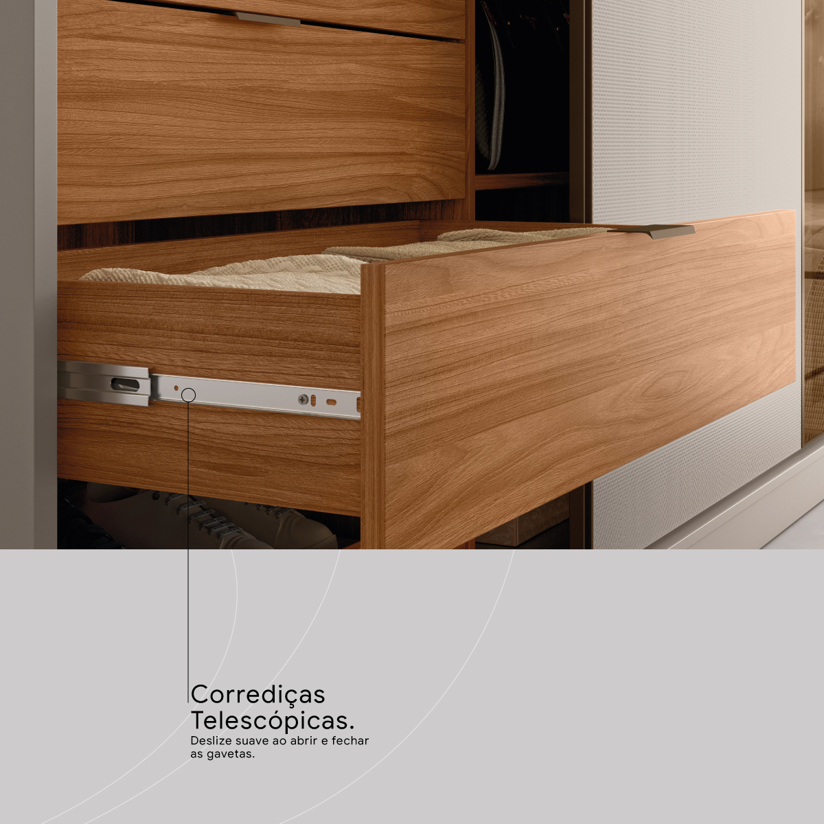 Guarda-Roupa Casal Authentic Demóbile Móveis CORREDICAS TELESCOPICAS Demóbile Móveis