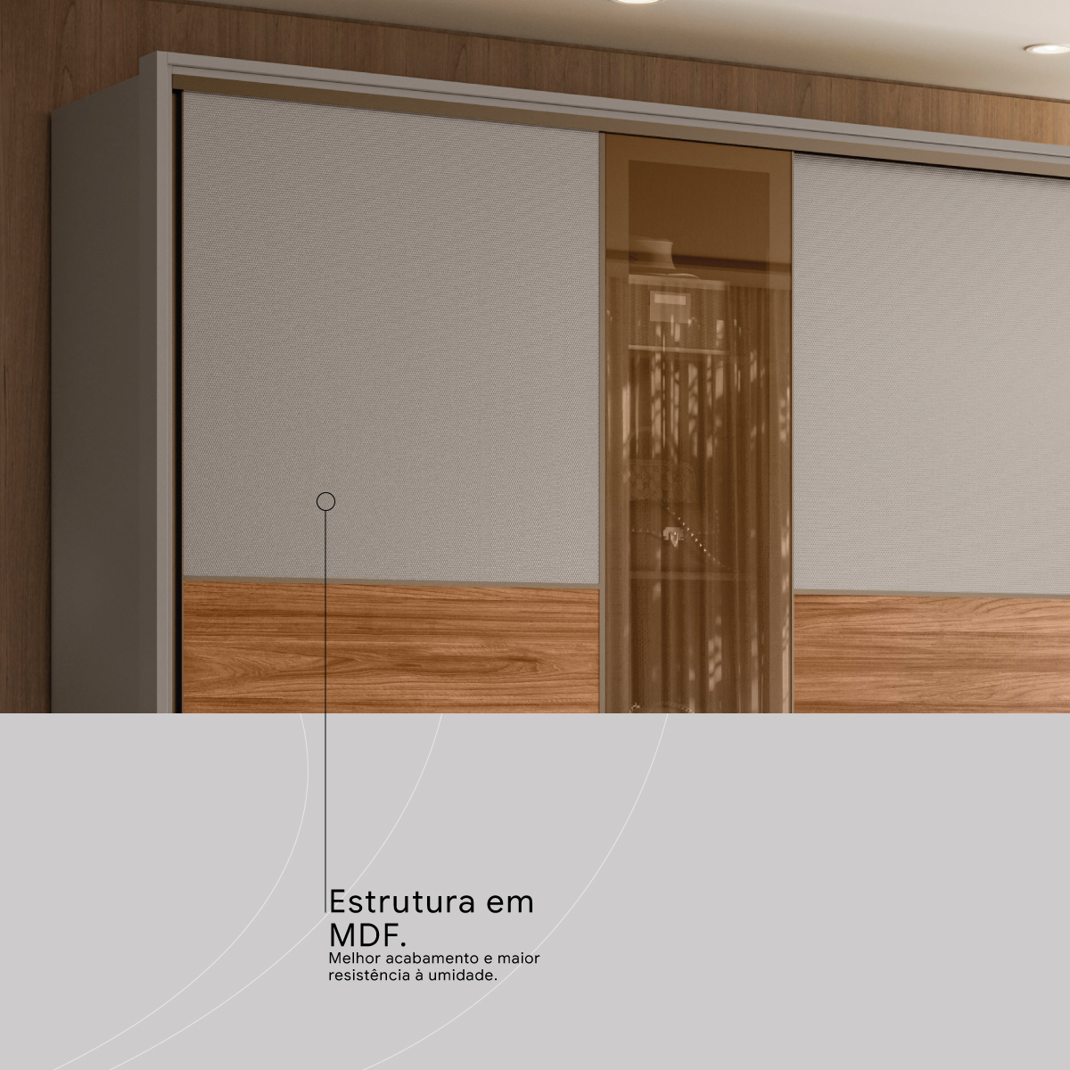 Guarda-Roupa Casal Authentic Demóbile Móveis ESTRUTURA MDF Demóbile Móveis