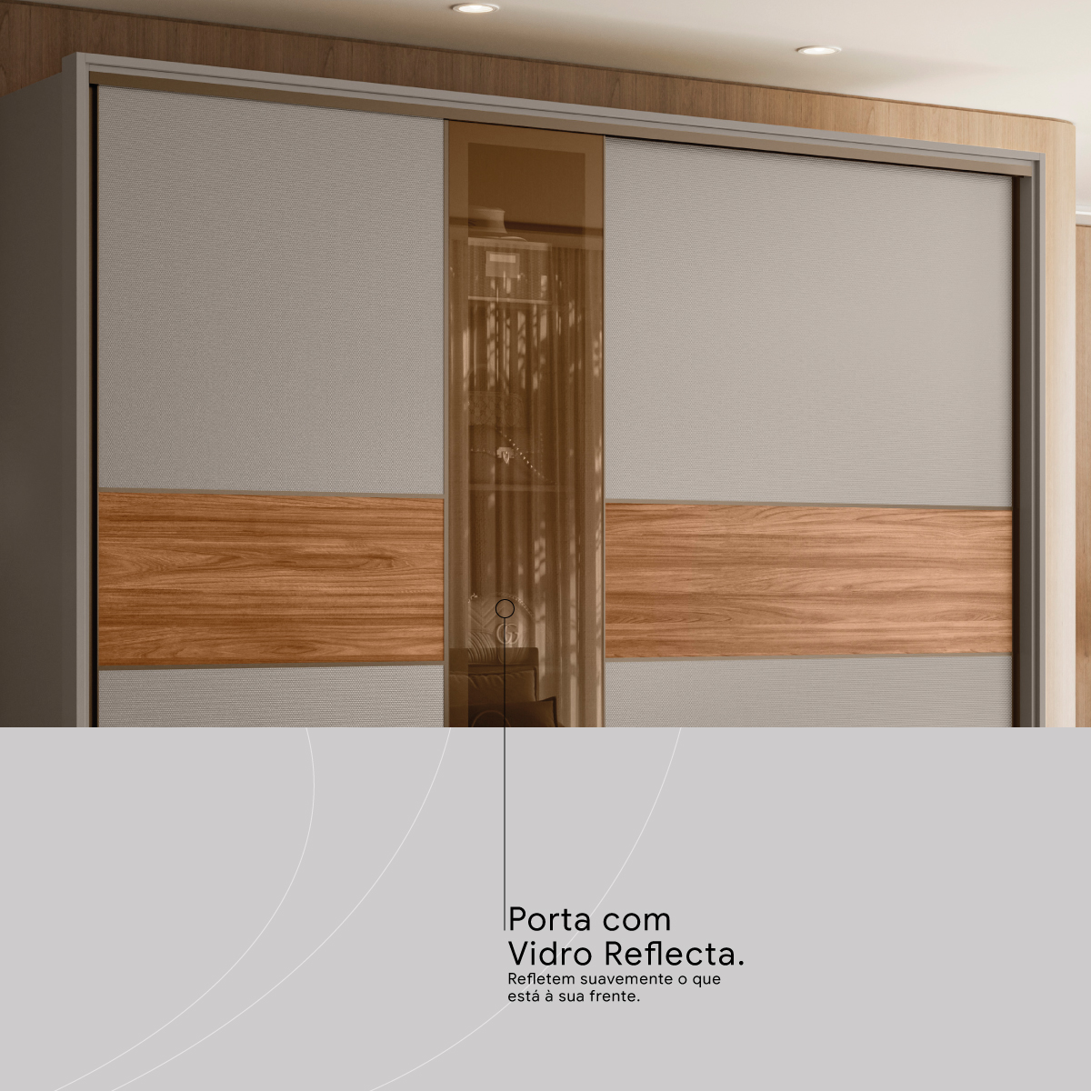 Guarda-Roupa Casal Authentic Demóbile Móveis PORTA EM REFLECTA Demóbile Móveis