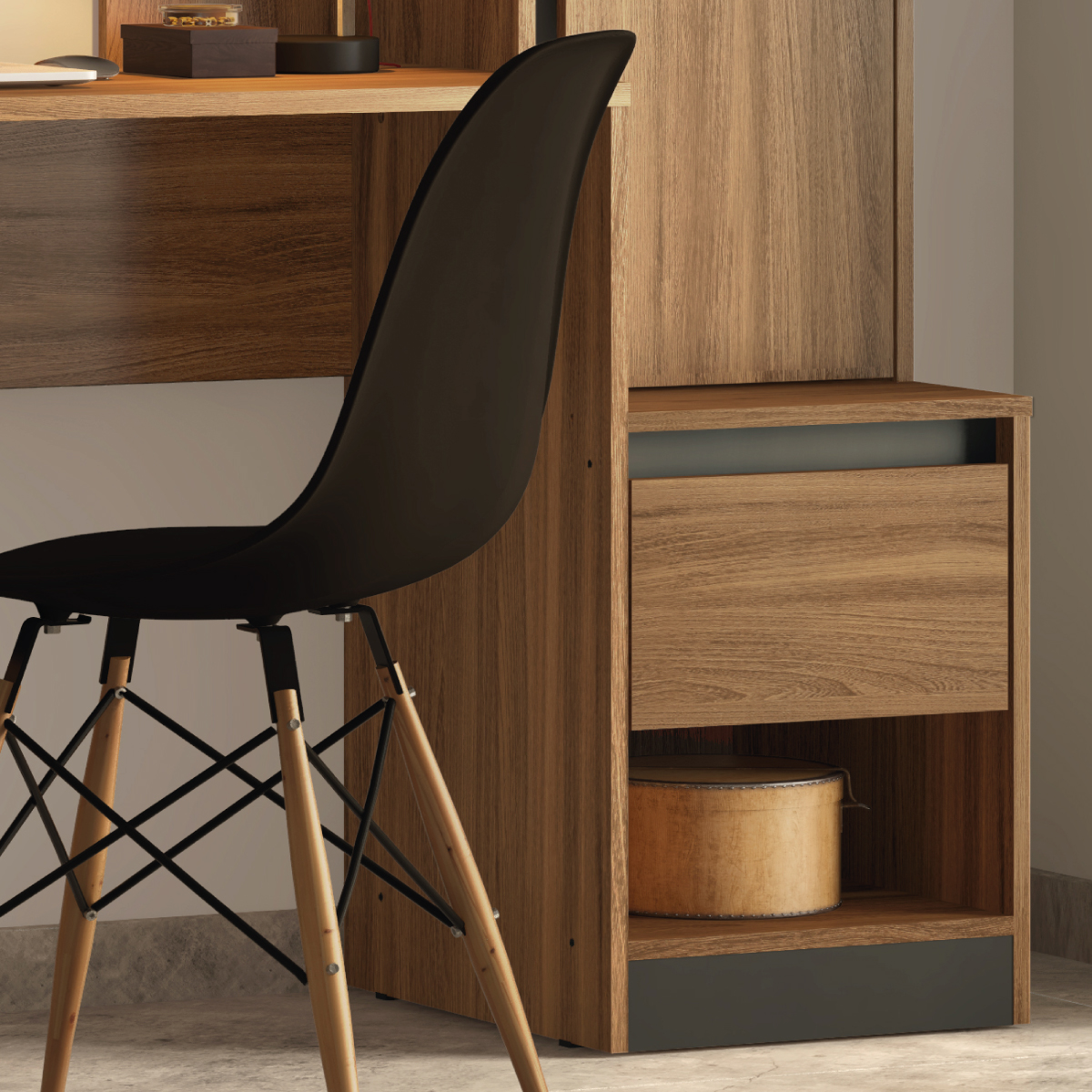 DETALHE ESC ARM OFF MORADA Demóbile Móveis